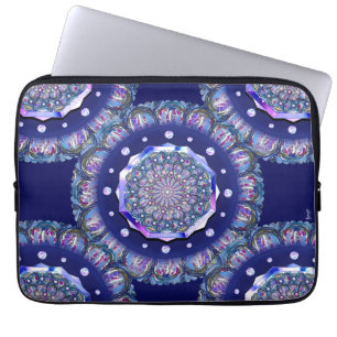 Blue rosace laptop sleeve