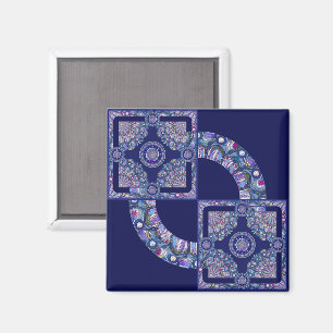 Blue Rosace Magnet