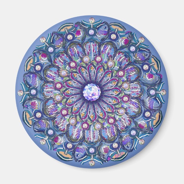 Blue Rosace  Magnet (Front)