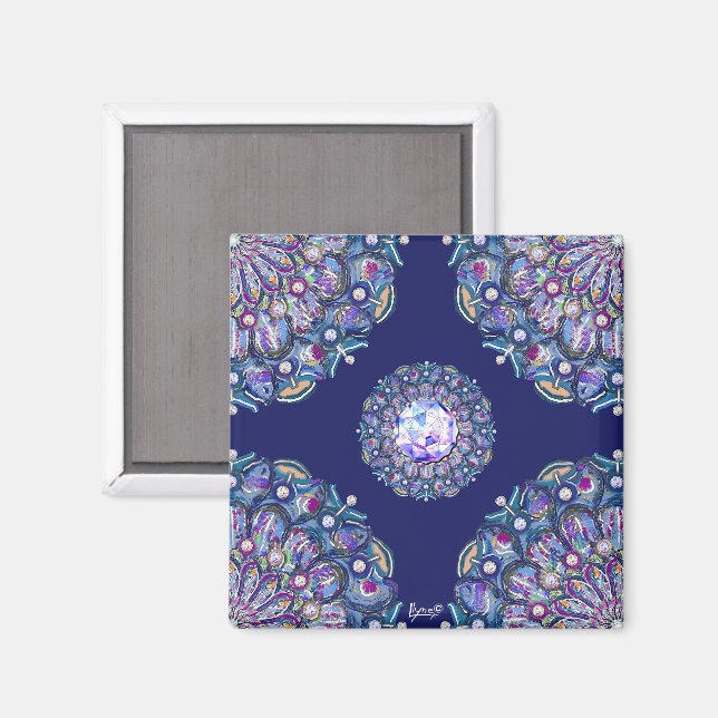 Blue Rosace  Magnet (Front/Back)