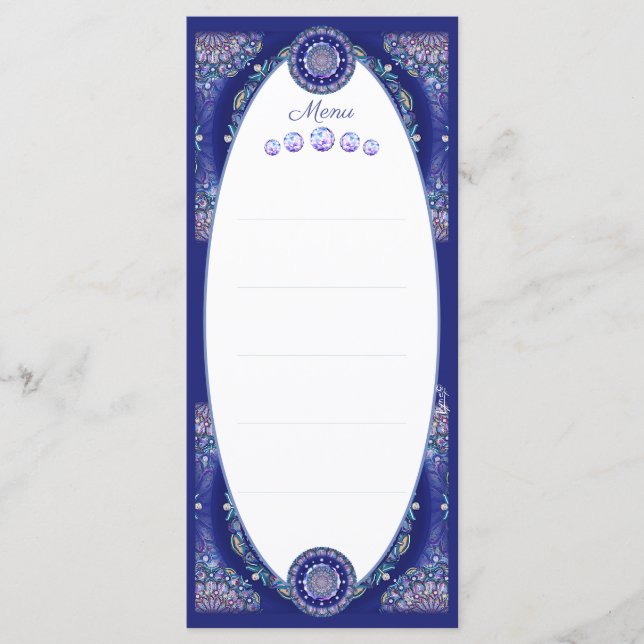 Blue Rosace Menu (Front)