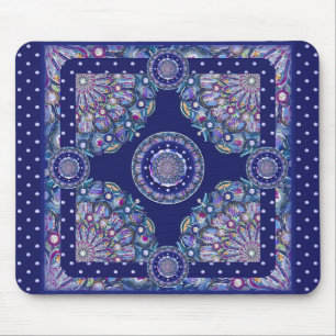 Blue rosace mouse pad