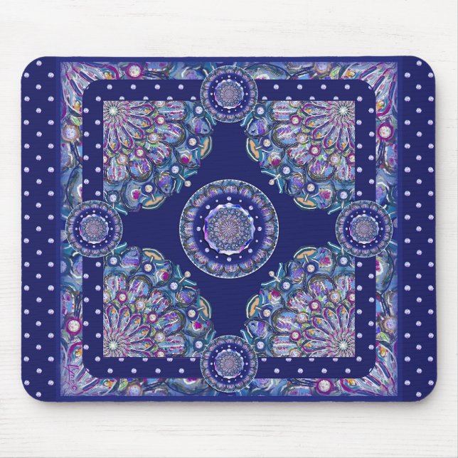 Blue rosace mouse pad (Front)