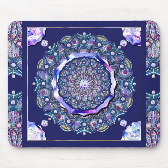 Blue rosace mouse pad (Front)