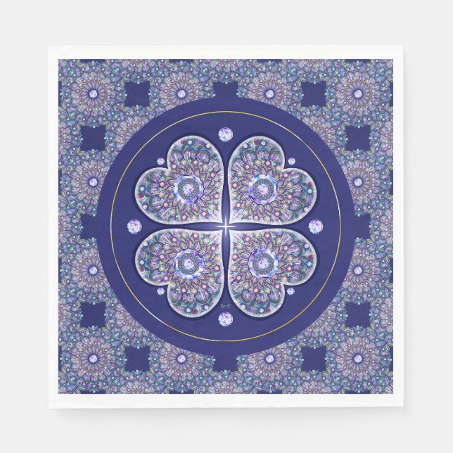 Blue Rosace Napkin (Front)