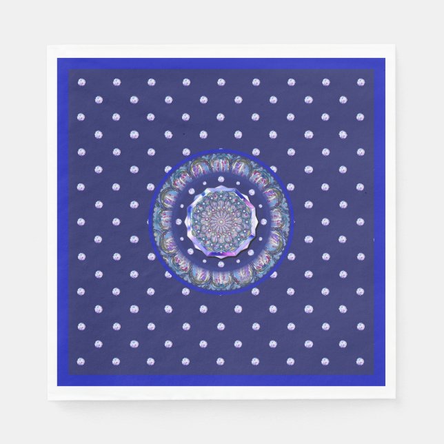 Blue Rosace Napkin (Front)