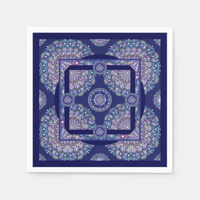 Blue Rosace Napkin (Front)