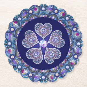 Blue Rosace Paper Coaster