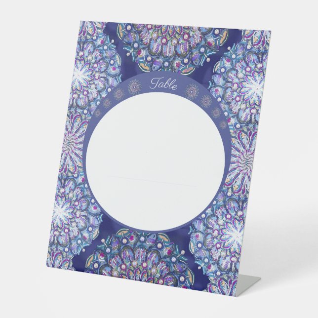 Blue Rosace Pedestal Sign (Front)