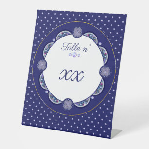 Blue Rosace Pedestal Sign