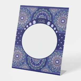 Blue Rosace Pedestal Sign
