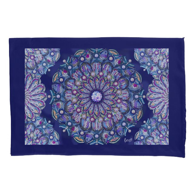 Blue Rosace Pillowcase (Front)