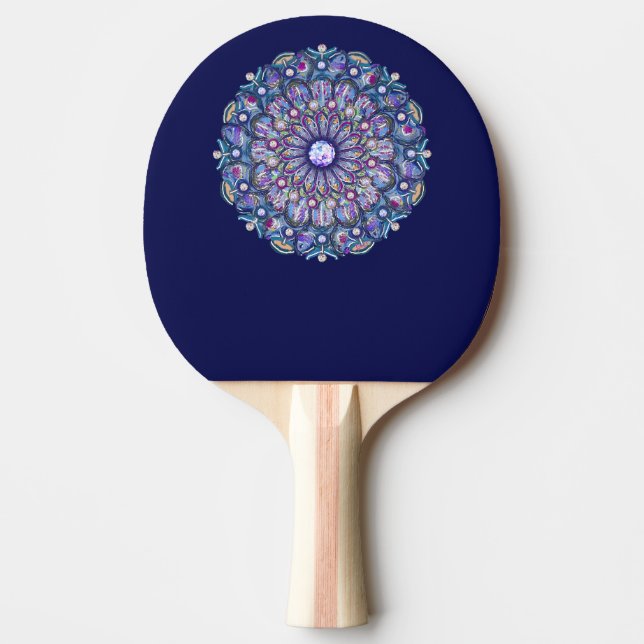 Blue Rosace  Ping Pong Paddle (Front)