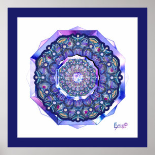 Blue Rosace Poster