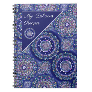 Blue Rosace recipes Notebook