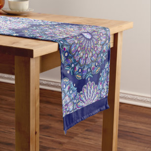 Blue Rosace Short Table Runner