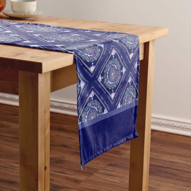 Blue Rosace Short Table Runner (In Situ)