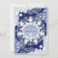 Blue rosace & snowflake