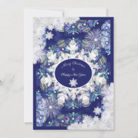 Blue rosace & snowflake