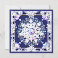 Blue rosace & snowflake