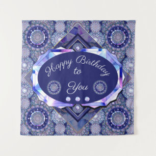 Blue Rosace Tapestry