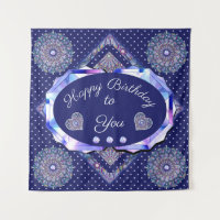 Blue Rosace  Tapestry