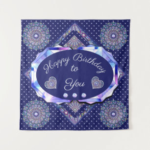 Blue Rosace Tapestry