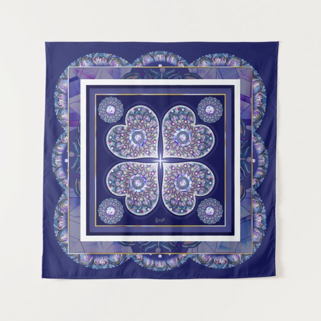 Blue Rosace Tapestry (Front)