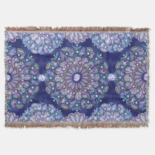 blue rosace throw blanket