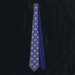 Blue Rosace Tie<br><div class="desc">Drawing of a stained glass window similar to those of an ancient European cathedral: the base of this pattern is a rose window, with touches of various colours, including shades of blue, on a navy blue background. Inlays of blue rhinestones (drawn). This design is also available in cardinal red in...</div>