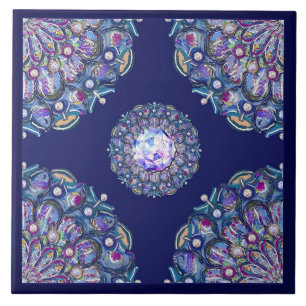 blue rosace tile