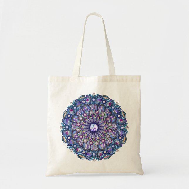 Blue Rosace Tote Bag (Front)