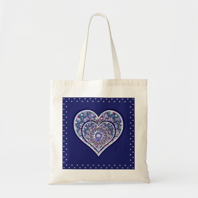 Blue Rosace Tote Bag (Front)