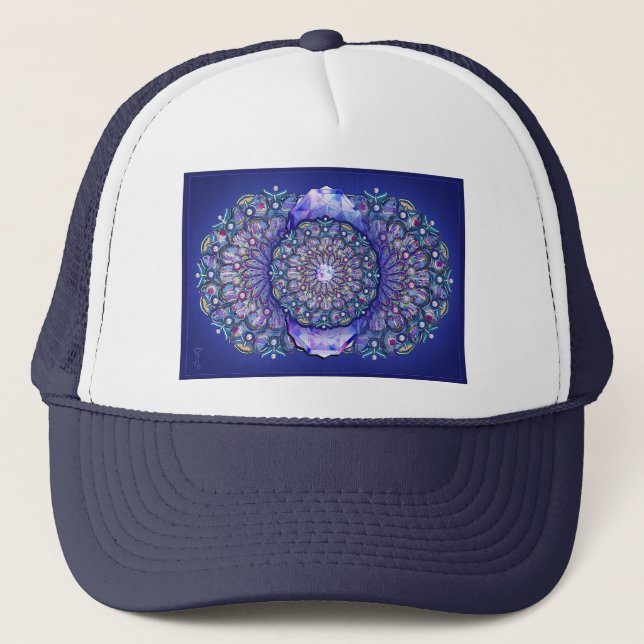 Blue Rosace Trucker Hat (Front)