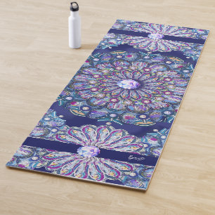 Blue Rosace  Yoga Mat