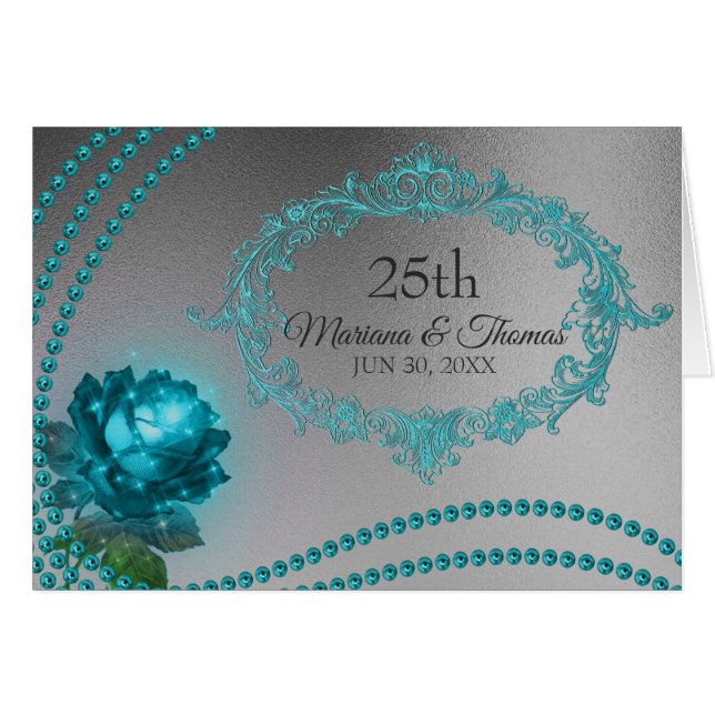 Blue Rose And Beads (Front Horizontal)