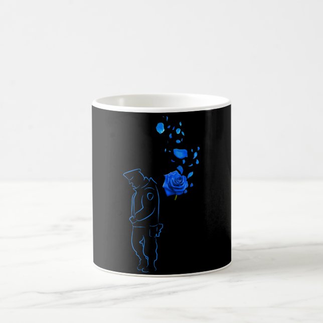 Blue Rose And Police Veteran Day Gift For Police Coffee Mug (Center)