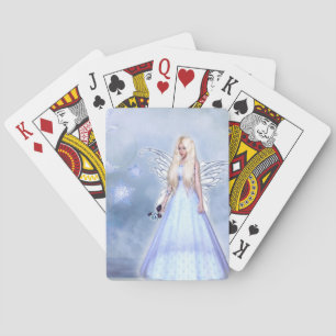 Blue rose angel playing cards