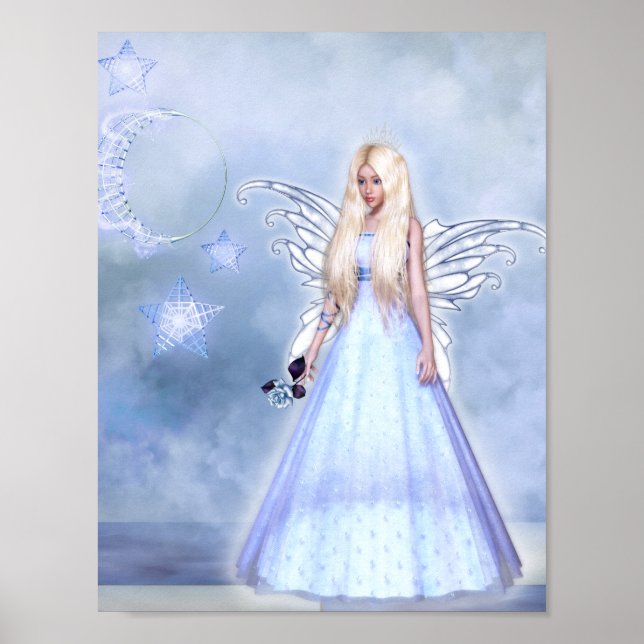 Blue rose angel poster (Front)