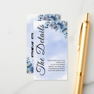 Blue Rose Bloom Wedding Enclosure Cards