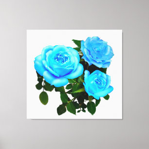 Blue rose blue flowers canvas print