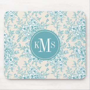 Blue Rose Bouquet Garden Floral Pattern Mouse Pad