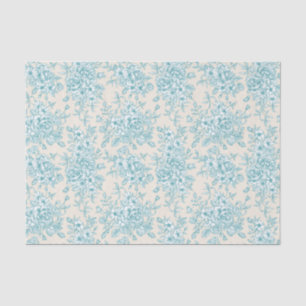 Blue Rose Bouquet Garden Floral Pattern Tissue Paper
