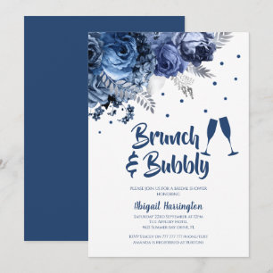 Blue Rose Brunch & Bubbly Bridal Shower Invitation