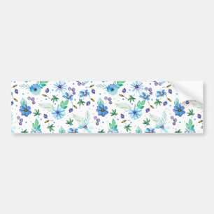 Blue rose bumper sticker