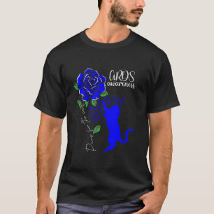 Blue Rose Cat Paws For The Cure ARDS Awareness T-Shirt