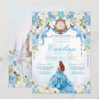 Blue Rose Cinderella Royal Princess Quinceanera