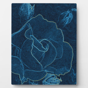blue rose contour plaque
