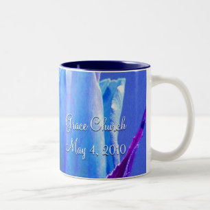 Blue Rose Delight Two-Tone Coffee Mug