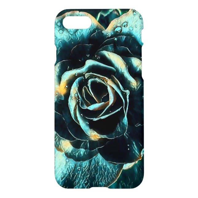 Blue Rose Design iPhone Case (Back)